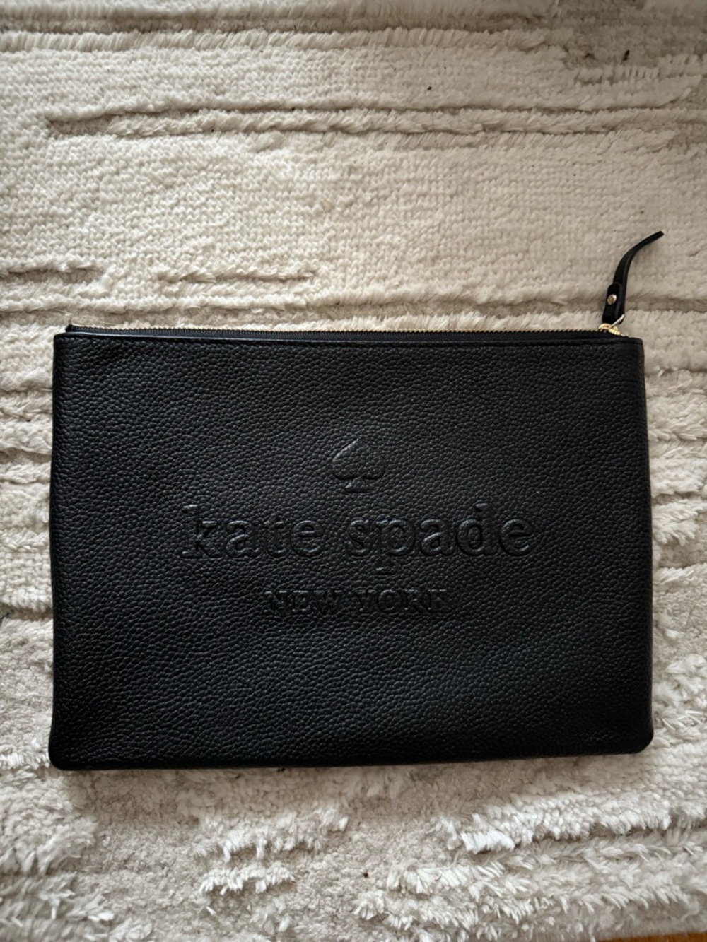 Kate Spade Black Leather Zip Pouch